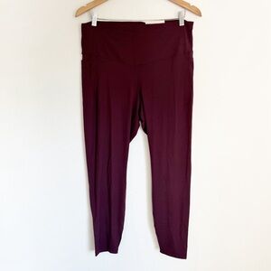 Soma 247 High Waist Pocket Legging Merlot Burgundy Women's XL New Stretch Soft
